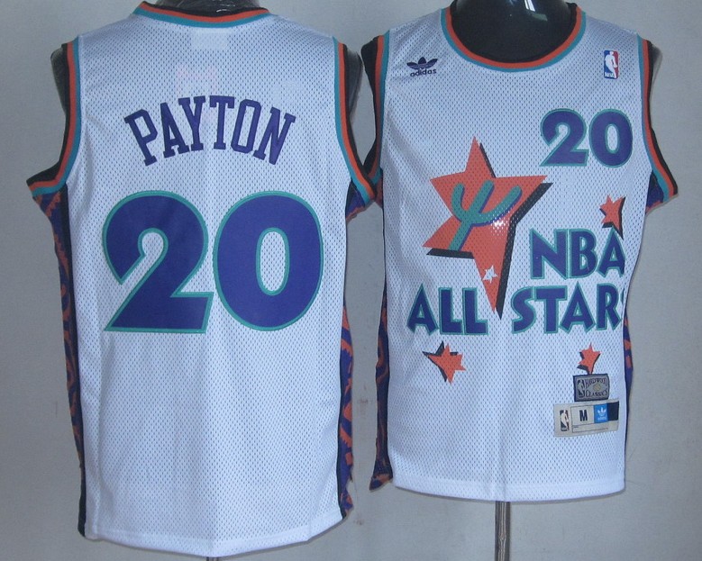  NBA 1995 All Star Seattle Sonics 20 Gary Payton Swingman Throwback White Jersey