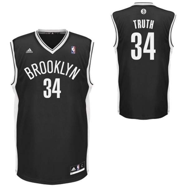  NBA 2013 2014 Brooklyn Nets 34 Paul Pierce Truth Nickname Black Jersey