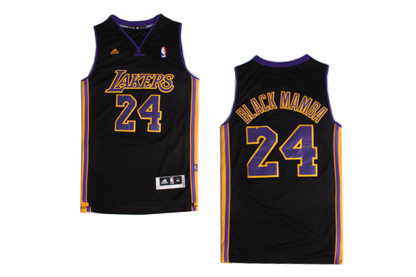  NBA 2013 2014 Los Angeles Lakers 24 Kobe Bryant BLACK MAMBA Nickname Black Jersey
