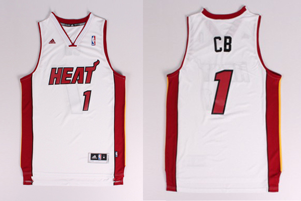  NBA 2013 2014 Miami Heat 1 Chris Bosh CB Nickname White Jersey