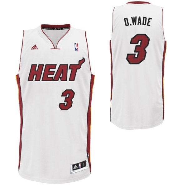  NBA 2013 2014 Miami Heat 3 Dwyane Wade D.Wade Nickname White Jersey