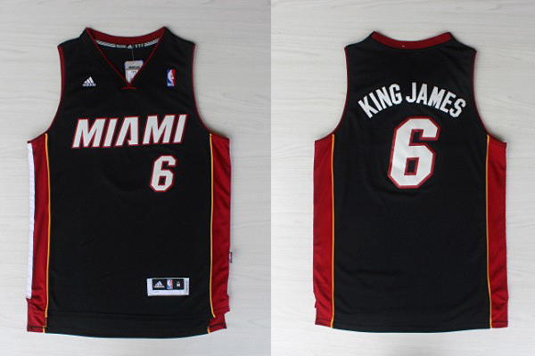  NBA 2013 2014 Miami Heat 6 LeBron James King James Nickname Black Jersey