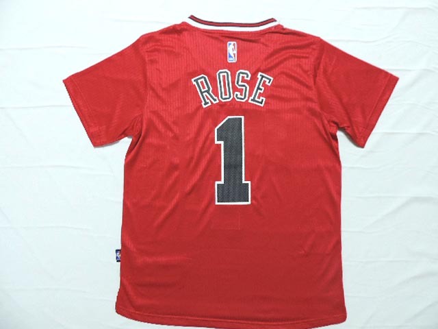  NBA 2014 2015 Chicago Bulls 1 Derrick Rose New Revolution 30 Swingman Red Jerseys with Sleeve