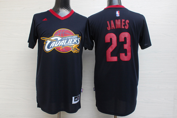  NBA 2014 2015 Cleveland Cavaliers 23 Lebron James New Revolution 30 Swingman Black Jersey with Sleeve