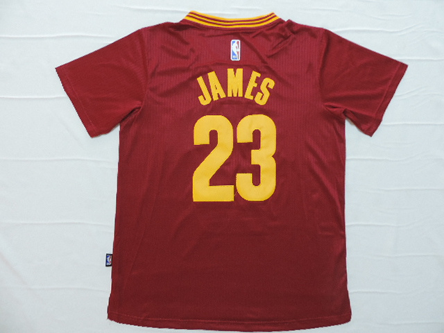  NBA 2014 2015 Cleveland Cavaliers 23 Lebron James New Revolution 30 Swingman Red Jersey with Sleeve