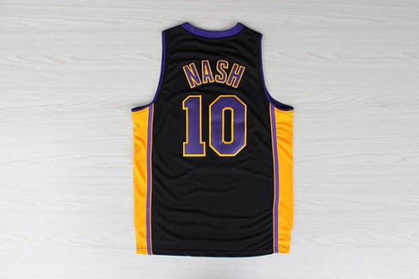  NBA 2014 New Los Angeles Lakers 10 Steve Nash New Revolution 30 Swingman Black Jerseys
