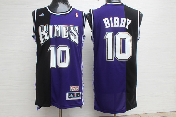  NBA  NBA Sacramento Kings 10 Mike Bibby New Revolution 30 Swingman Split Purple Black Jersey