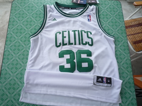  NBA Boston Celtics 36 Shaquille O'Neal New Revolution 30 Home White Jersey