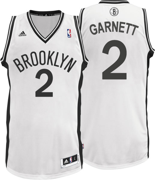  NBA Brooklyn Nets 2 Kevin Garnett Revolution 30 Swingman Home White Jersey