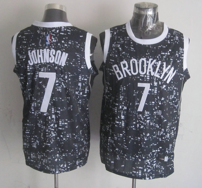  NBA Brooklyn Nets 7 Joe Johnson Black City Luminous Jersey
