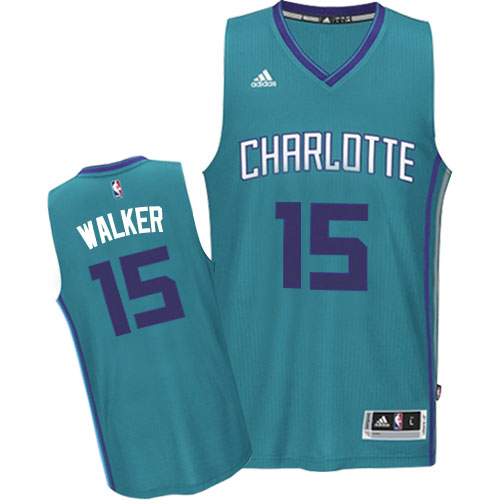  NBA Charlotte Bobcats 15 Kemba Walker New Revolution 30 Swingman Road Dark Blue Jersey