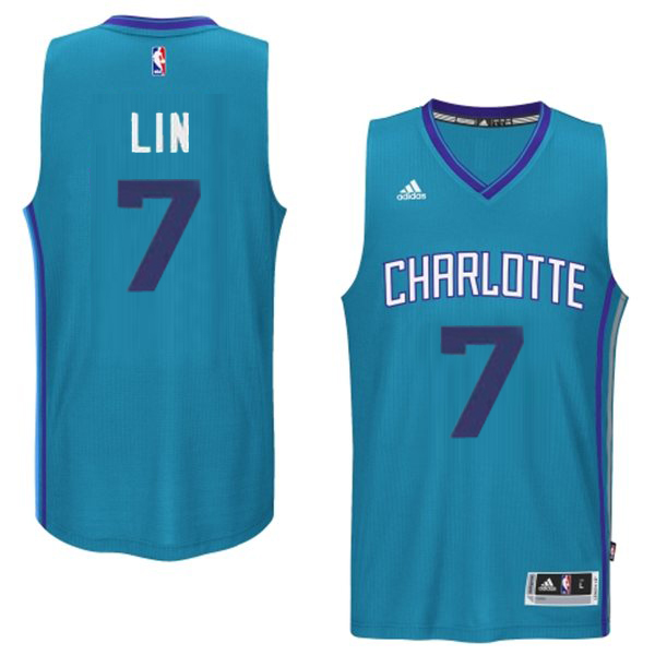 NBA Charlotte Bobcats 7 Jeremy Lin New Revolution 30 Swingman Road Blue Jersey