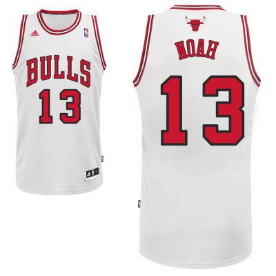  NBA Chicago Bulls 13 Joakim Noah New Revolution 30 Swingman Home White Jersey