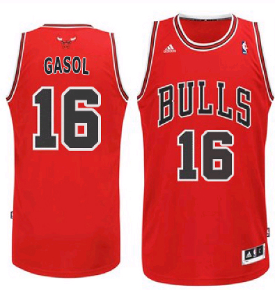  NBA Chicago Bulls 16 Pau Gasol New Revolution 30 Swingman Home Red Jersey