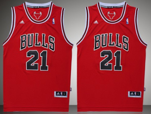 NBA Chicago Bulls 21 Jimmy Butler New Revolution 30 Swingman Red Jerseys
