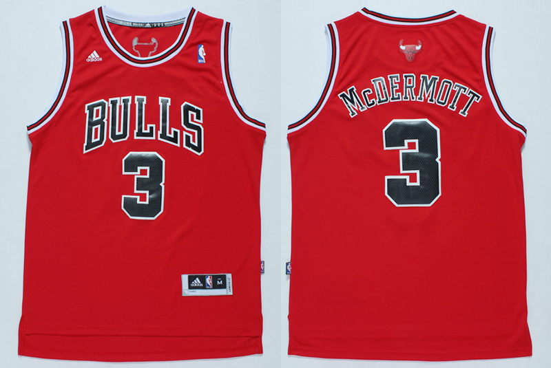  NBA Chicago Bulls 3 Doug McDermott New Revolution 30 Swingman Road Red Jersey