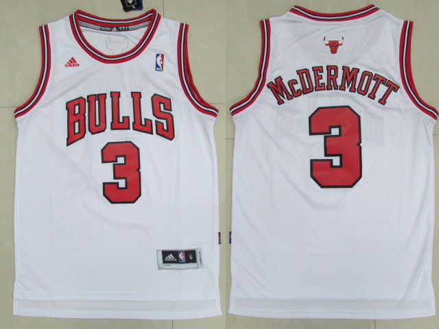 NBA Chicago Bulls 3 Doug McDermott New Revolution 30 Swingman Road White Jersey
