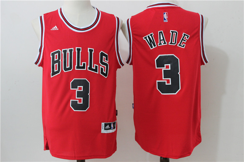  NBA Chicago Bulls 3 Dwyane Wade New Revolution 30 Swingman Red Jersey