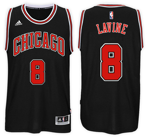  NBA Chicago Bulls 8 Zach Lavine New Revolution 30 Swingman Black Jersey