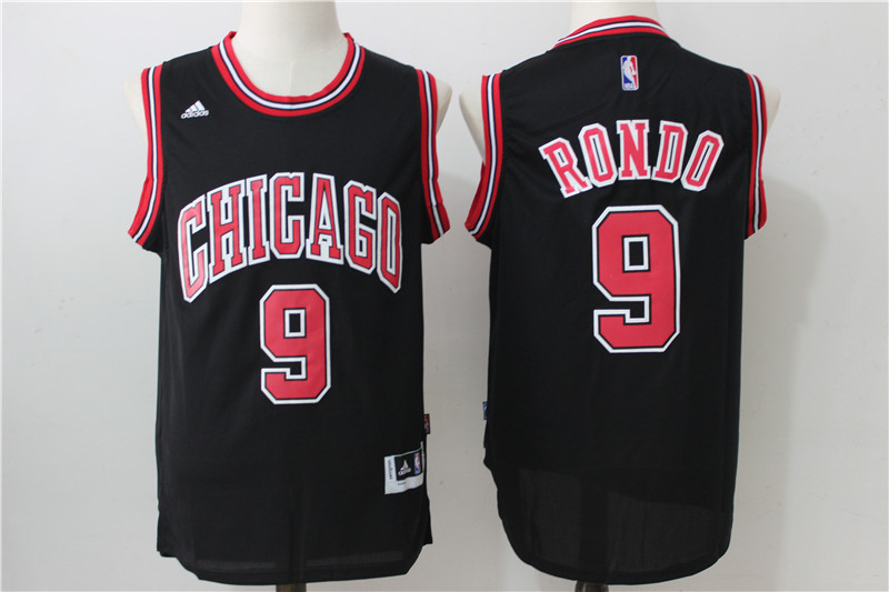  NBA Chicago Bulls 9 Rajon Rondo New Revolution 30 Swingman Black Jersey