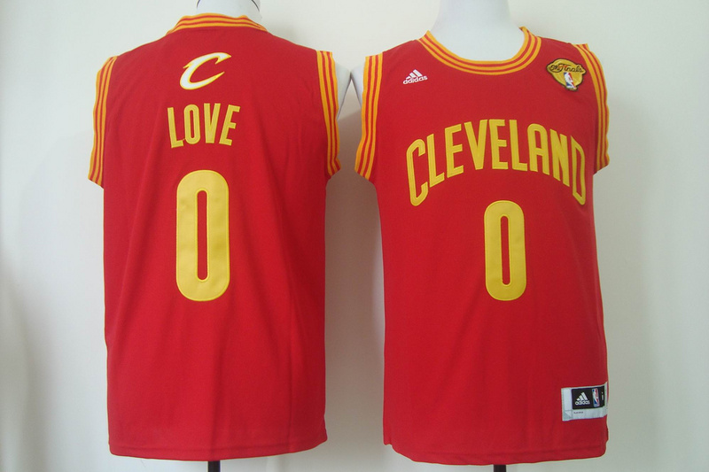  NBA Cleveland Cavaliers 0 Kevin Love New Revolution 30 Swingman Road Red Jersey 2015 NBA Finals Patch
