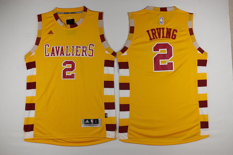  NBA Cleveland Cavaliers 2 Kyrie Irving Throwback Classic Yellow Jersey