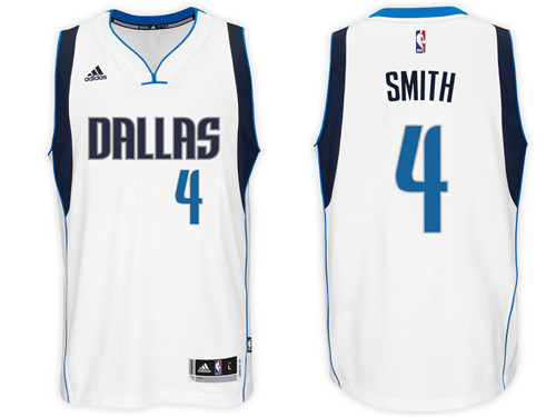  NBA Dallas Mavericks 4 Dennis Smith Revolution 30 Swingman Road White Jersey
