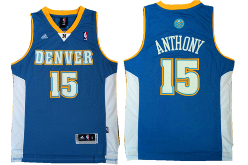  NBA Denver Nuggets 15 Camerlo Anthony Swingman Throwback Blue Jersey