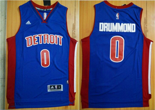  NBA Detroit Pistons 0 Andre Drummond New Revolution 30 Swingman Road Blue Jersey