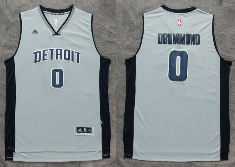 NBA Detroit Pistons 0 Andre Drummond New Revolution 30 Swingman Road Grey Jersey
