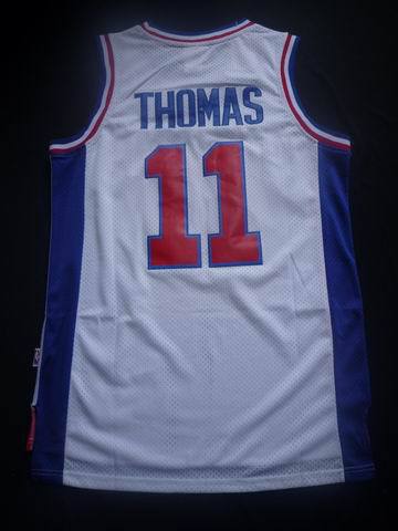  NBA Detroit Pistons 11 Isiah Thomas New Rev30 Swingman Throwback White Jerseys