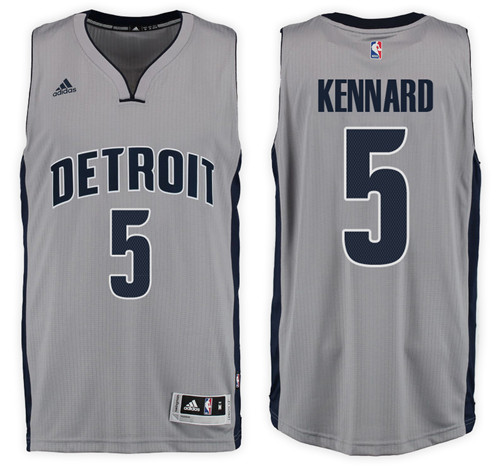  NBA Detroit Pistons 5 Luke Kennard New Revolution 30 Swingman Grey Jersey
