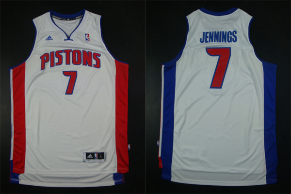  NBA Detroit Pistons 7 Brandon Jennings New Revolution 30 Swingman Home White Jersey1