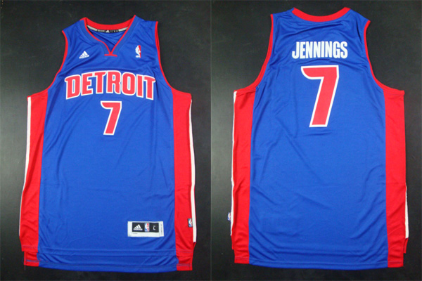  NBA Detroit Pistons 7 Brandon Jennings New Revolution 30 Swingman Road Blue Jersey
