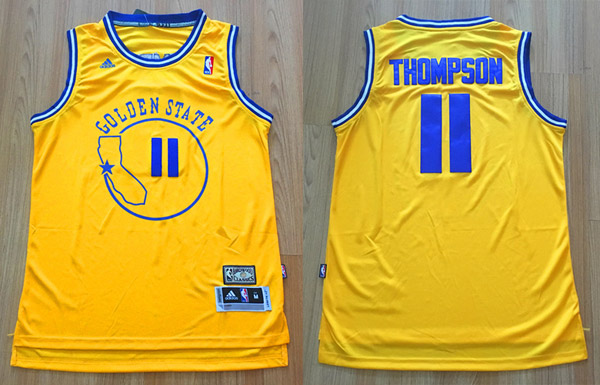  NBA Golden State Warriors 11 Klay Thompson Soul Throwback Swingman Yellow Jersey