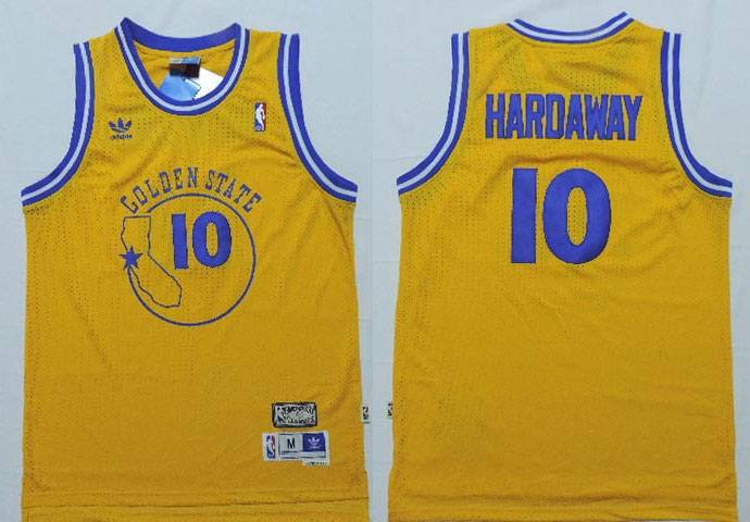  NBA Golden State Warriors 11 Tim Hardaway Throwback Swingman Yellow Jersey
