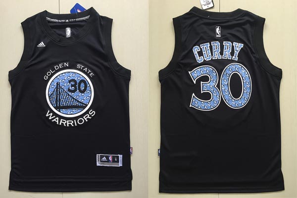  NBA Golden State Warriors 30 Stephen Curry Black Diamond Fashion Stitched NBA Jersey