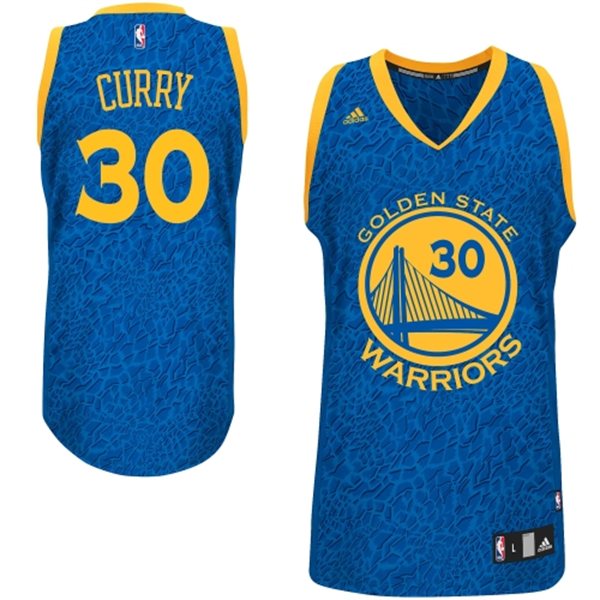  NBA Golden State Warriors 30 Stephen Curry Crazy Light Swingman Blue Jersey