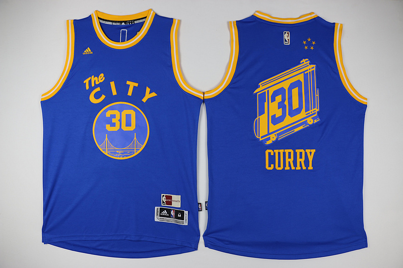  NBA Golden State Warriors 30 Stephen Curry The City Hardwood Classic Swingman Blue Jersey