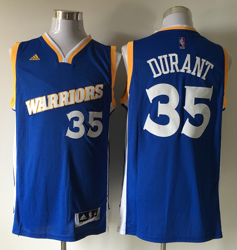 NBA Golden State Warriors 35 Kevin Durant Royal Stretch Crossover Stitched NBA Jersey