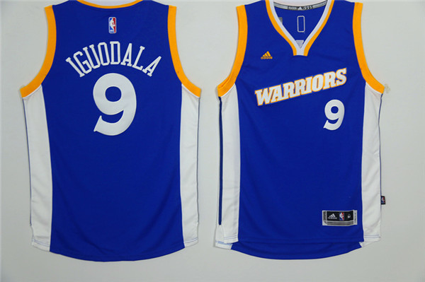  NBA Golden State Warriors 9 Andre Iguodala Royal Stretch Crossover Stitched NBA Jersey