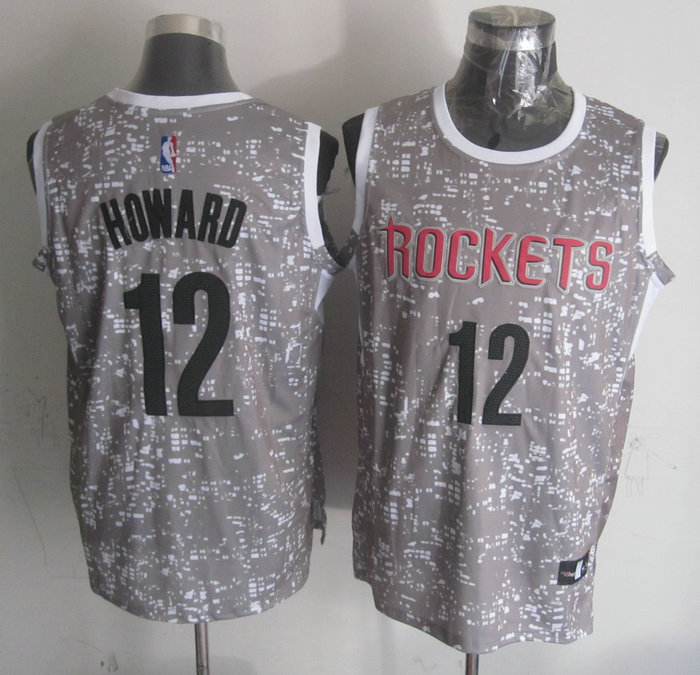  NBA Houston Rockets 12 Dwight Howard Grey City Luminous Jersey