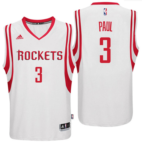  NBA Houston Rockets 3 Chris Paul New Revolution 30 Swingman Road White Jersey