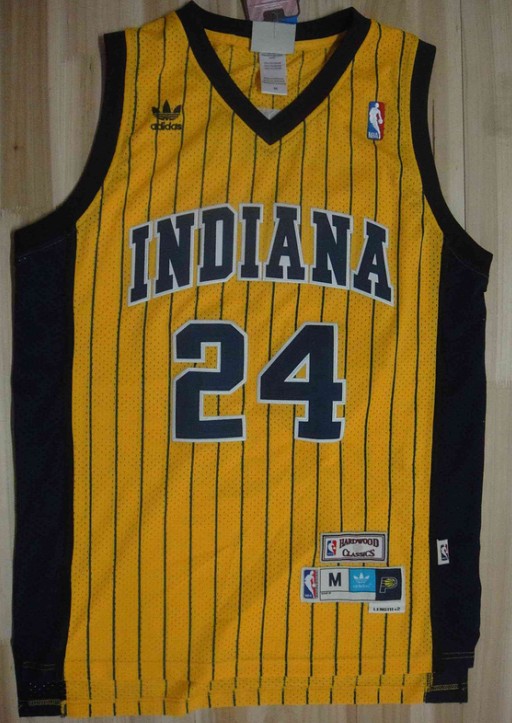  NBA Indiana Pacers 24 Paul George Hardwood Classic Fashion Swingman Yellow Jersey