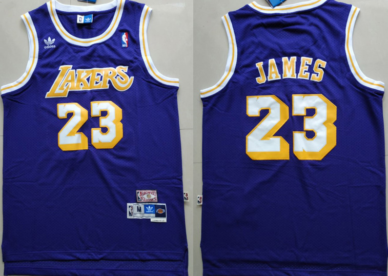 Adidas NBA Los Angeles Lakers #23 LeBron James Purple Swingman ...
