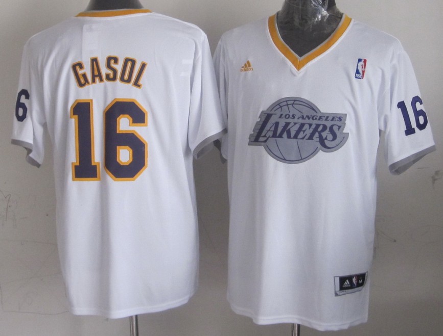  NBA Los Angeles Lakers 16 Pau Gasol 2013 Christmas Day Fashion Swingman White Jersey