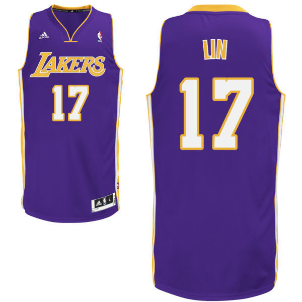  NBA Los Angeles Lakers 17 Jeremy Lin New Revolution 30 Swingman Road Purple Jersey