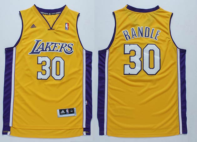  NBA Los Angeles Lakers 30 Julius Randle New Revolution 30 Swingman Yellow Jersey