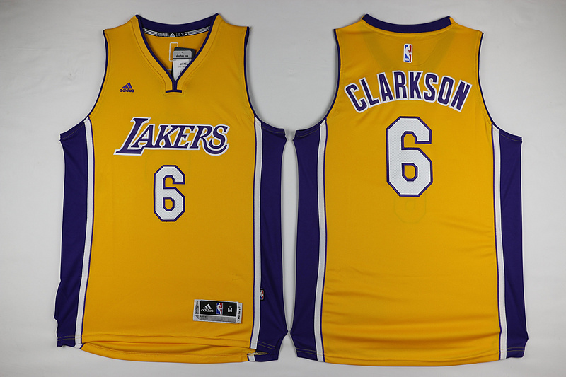  NBA Los Angeles Lakers 6 Jordan Clarkson Jersey New Revolution 30 Swingman Yellow Jersey