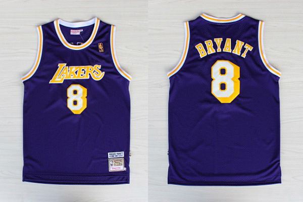  NBA Los Angeles Lakers 8 Kobe Bryant Throwback 1996 1997 New Rev30 Swingman Purple Jersey